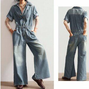 New Denim Jumpsuit Boiler Suit Size L XL